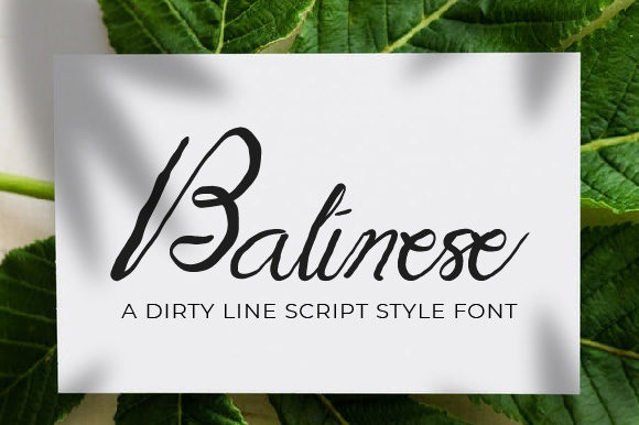 Balinese Typeface: Elegant Script Font for Handmade Products